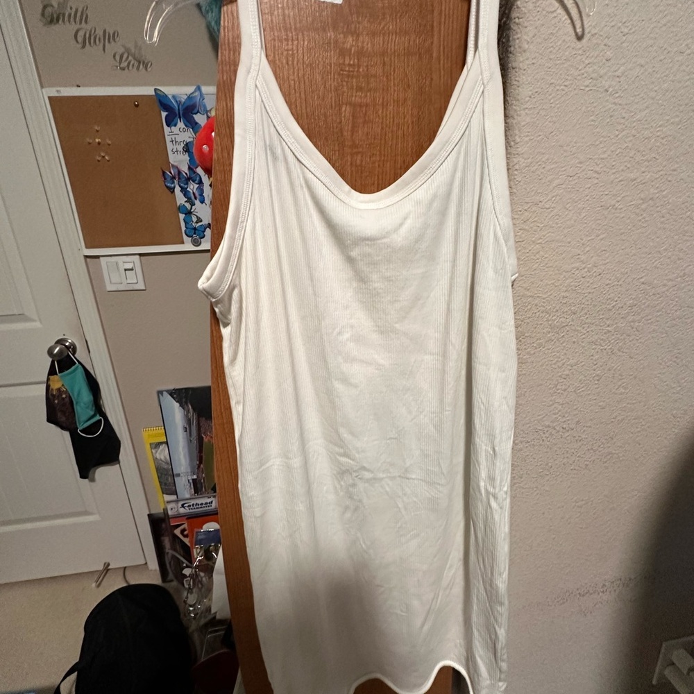 H & M Women's XL White Tank Top Dress Bodycon